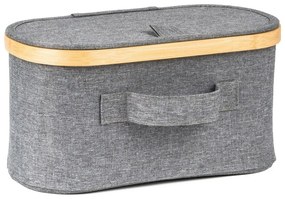 Pojemnik do przechowywania G21 30 x 15 x 15 cm, bambusowy z pokrywką, szary