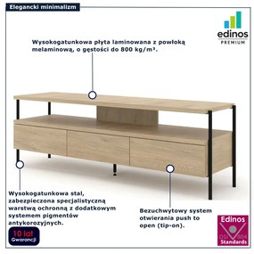 Minimalistyczna szafka RTV na nóżkach dąb cremona H0-T54