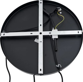 Lampa wisząca Japandi czarna z brązowym materiałowym kloszem 3-źródła światła - Bida