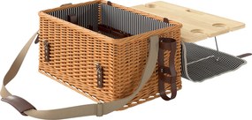 Kosz piknikowy z wikliny Outsunny dla 4 osób z kocem piknikowym, sztućcami, otwieraczem Jasnobrązowy