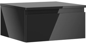 Mexen Orio szafka łazienkowa podumywalkowa 50 cm z blatem, 1 szuflada, czarna połysk - 91A10-05023-1-BFC70
