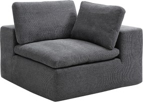 Kanapa  2-osobowa modułowa  z antracytowej tkaniny CORTOLINE