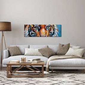 Obraz - Widok tygrysa, obraz (z zegarem) (90x30 cm)