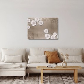 Obraz na szkle - Draperie z kwiatami (70x50 cm)