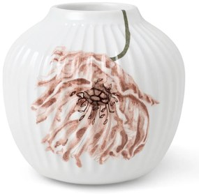 Biały porcelanowy wazon Kähler Design Poppy, wys. 13 cm