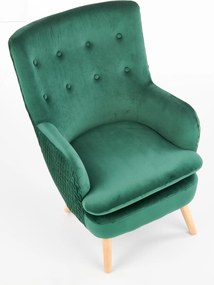 Wypoczynkowy fotel tapicerowany w stylu glamour Ravel Halmar