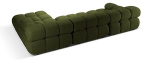 Zielony narożnik modułowy z materiału bouclé (prawostronny) Bellis – Micadoni Home