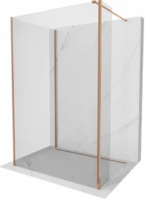 Mexen Kioto ścianka prysznicowa Walk-in 90 x 70 x 30 cm, transparent, różowe złoto - 800-090-070-221-60-00-030