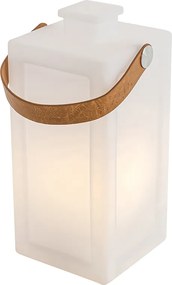 Zestaw 2 lamp stołowych biały efekt płomienia ładowalne IP44 - Stard