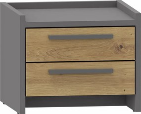 Szafka nocna z szufladami dąb artisan + antracyt K9-G15
