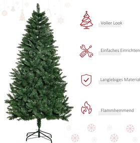 HOMCOM Sztuczna Choinka 180 cm sosnowa z 724 gałęziami i metalowym stojakiem do wnętrz | Aosom PL