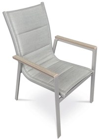 Autronic Krzesło ogrodowe, aluminium, tkanina,szare, AZ C-S1110 GREY