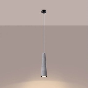 Lampy wiszące industrialny Zyntria, beton - 1 źródło światła 3000K - L.8 x H.125 cm - szary