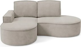 Narożnik MOLLY Lewostronny bez funkcji spania, wolnostojący tkanina CURIO 11 Popielaty