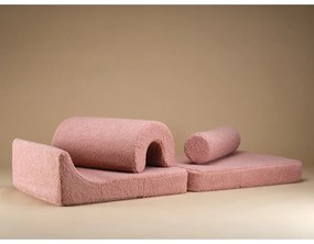 Różowy fotel dziecięcy z materiału bouclé Flipster – Wigiwama