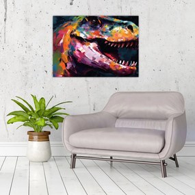 Obraz na szkle - Dinozaur, malarstwo (70x50 cm)