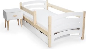 Łóżko dziecięce MELA 80 x 160 cm białe/sosna Stelaż: Bez stelaża, Materac: Materac EASYSOFT 8 cm
