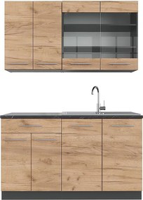 Kuchnia pojedyncza złoty dąb power/antracyt 140x46x81.6 fame-line