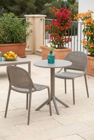 Mały okrągły stolik ogrodowy khaki W7-K76