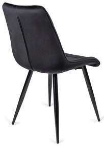 Zestaw Stół Prostokątny Rozkładany CLARK 120-160 cm Dąb Artisan/Czarny i 4 Krzesła Tapicerowane RIO Czarne Welurowe