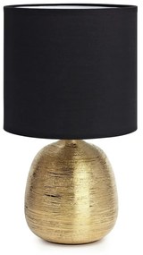 Lampa stołowa w czarno-złotym kolorze z tekstylnym kloszem (wysokość 37,5 cm) Oscar – Markslöjd