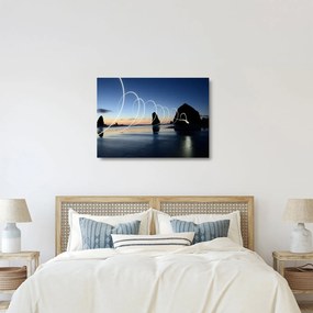Obraz na szkle - plaża o zachodzie słońca (70x50 cm)