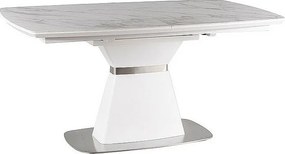 Stół SATURN II CERAMIC 160(210)x90 biały marmur/biały mat rozkładany