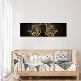 Obraz sylwetki w kwiecie lotosu (170x50 cm)