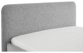 Jasnoszare tapicerowane łóżko dwuosobowe ze schowkiem ze stelażem 160x200 cm Primo – Meise Möbel