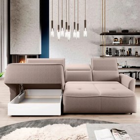 Narożnik MURILLO S Mini z elektryczną regulacją siedziska Lewostronny w tkaninie VOGUE 02 WERSAL