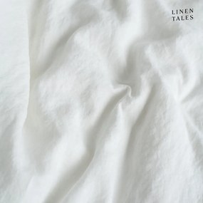 Białe lniane prześcieradło z gumką 140x200 cm White – Linen Tales