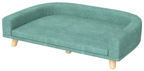 PawHut Legowisko dla psa, sofa dla psa, sofa dla zwierząt, Eukaliptus, 98 x 67 x 25 cm, Zielony