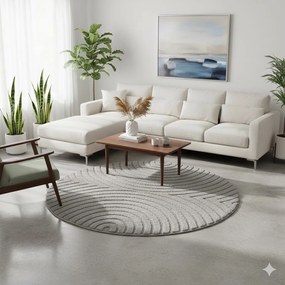 Dywan nowoczesny Art 3D Geometria szary 120 cm x 120 cm  koło