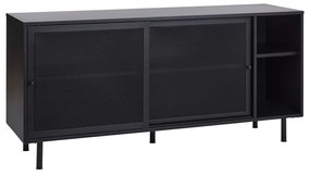 Czarna metalowa komoda z drzwiami przesuwnymi 160x75x46 cm Veep – Unique Furniture