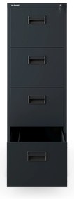 Metalowa szafa kartotekowa SARA V4, 460 x 1320 x 620 mm, antracytowa