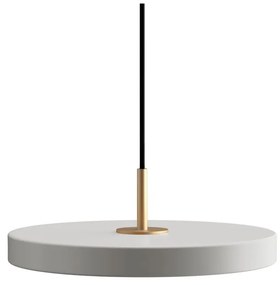 Jasnoszara metalowa lampa wisząca LED ze ściemniaczem i metalowym kloszem ø 31 cm Asteria Plus – UMAGE