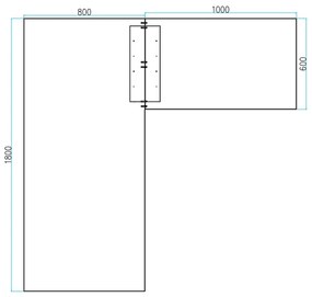 Biurko PRIMO FLEXIBLE 1800 x 1800 mm, dąb naturalny