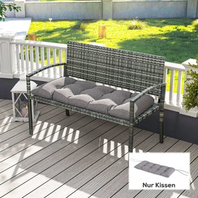 Outsunny Poduszka na Ławkę 105 x 46 x 12,5 cm z Paskami, Do Ogrodu, Siedzisko Wodoodporne, Szary