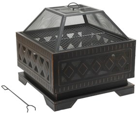 Cattara 13009 Palenisko z pokrywą Square, 63,5 x63,5 x 62 cm