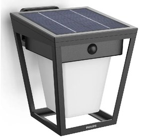 Philips Nissa UltraEfficient solarna lampa ściennaLED, czujnik, czarna, 1,8 W, 250/25 lm, 3000 K
