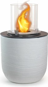 Kominek bioetanolowy RAFFAELLO Pearl White, wolnostojący, do użytku wewnątrz i na zewnątrz, śr. 35 x wys. 55 cm