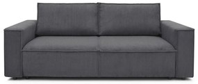 Ciemnoszara sztruksowa rozkładana sofa 245 cm Nihad – Bobochic Paris