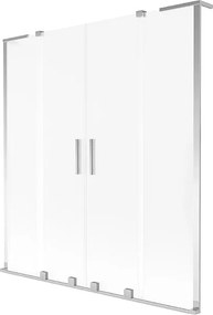 Mexen Velar L Duo parawan nawannowy 2-skrzydłowy rozsuwany 150 x 150 cm, szron, chrom - 896-150-003-32-01