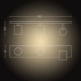 Oświetlenie punktowe LED Philips Hue 53093/31/P6Runner 3x 5,5 W, białe