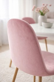 Zestaw 4 aksamitnych krzese Teok