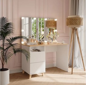 Stół toaletowy biały/artystyczny 110x55x75 karen