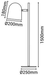 Biała lampa stojąca SULION Paris, wys. 150 cm