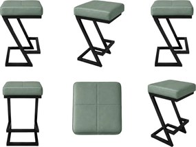 Hoker ZETA krzesło barowe Loft podstawa metalowa : Kolor Stelaża - Czarny , Kolor tkaniny - EKO-SKÓRA - 7D, Typ tkaniny - Eko-skóra