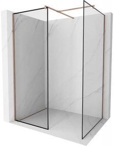 Mexen Kioto ścianka prysznicowa Walk-in 120 x 120 cm, czarny wzór, różowe złoto - 800-120-202-60-70-120