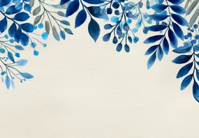 Fototapeta - Niebieskie liście (196x136 cm)